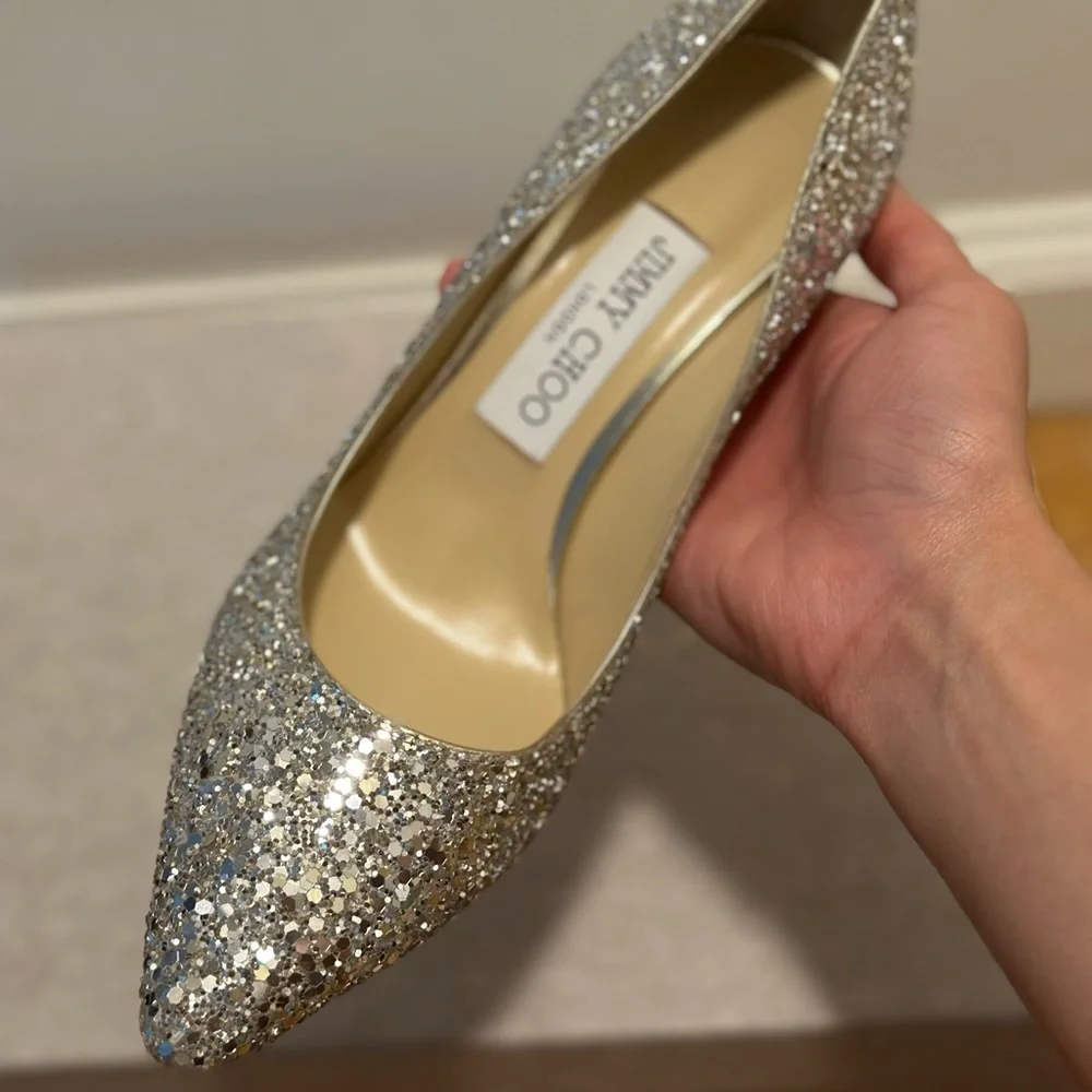 Jimmy Choo Romy Glitter Pumps - Picture 4 of 5